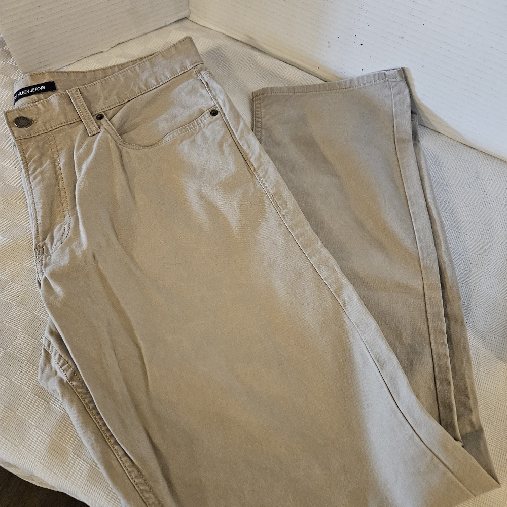 Calvin Klein Tan Chinos Classic Straight-Leg